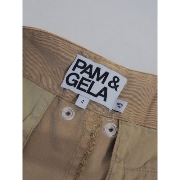 PAM & GELA Tan 100% Tencel Pants With Elastic Cuffs, US Size 4 - Picture 8 of 10